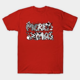 Merry Xmas Aussie Tangle with Coloured Background T-Shirt